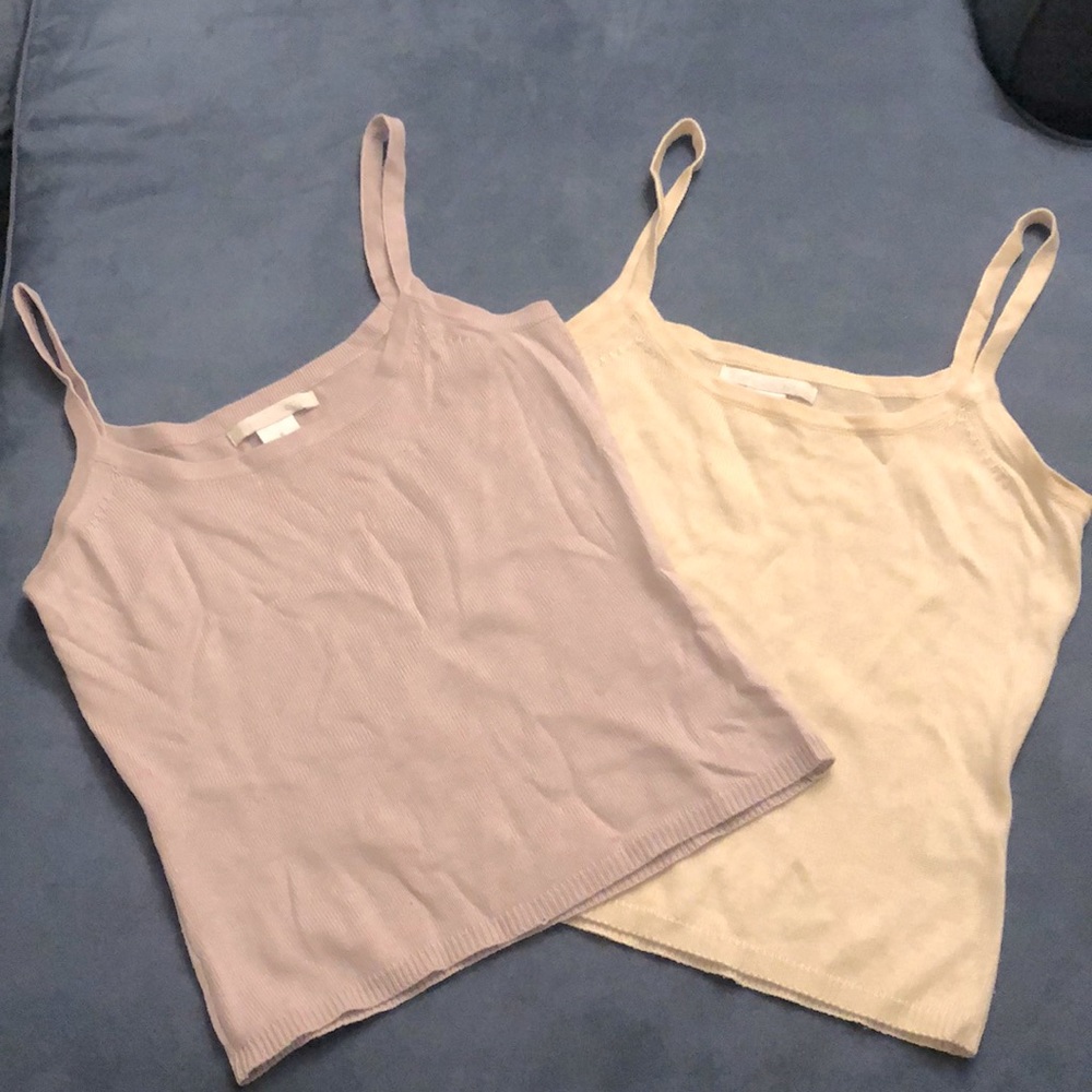 Guess Collection cami tanks S cashmere and silk lilac and cream.